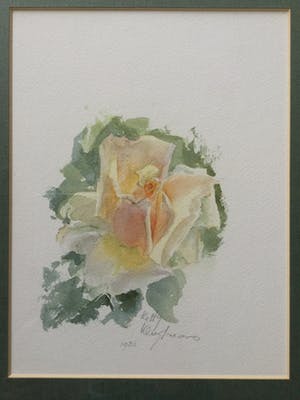 Hetty Kluytmans - Roos | prachtige aquarel, mooi ingelijst kopen? Bied vanaf 35!