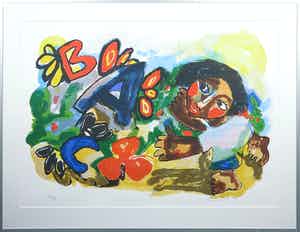 John Lie a Fo - Litho, Zonder titel - Ingelijst verkocht voor € 35!