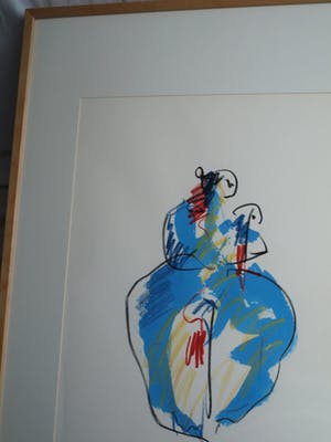 Anton Heyboer - Ingelijst , pastel & acryl, “Moeder en kind” – ca. 1980 – 100 x 70 cm kopen? Bied vanaf 125!