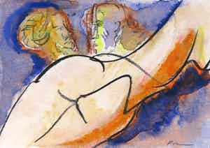 Luis Filcer - Gemengde techniek op papier, Vrouw IV verkocht voor € 1!