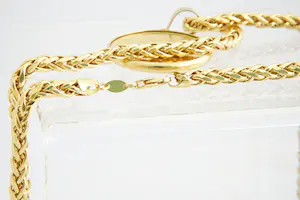 147- Hoog gehlt. 22 Krt gouden Vossestaart collier met zware USA 20$ munt/hanger kopen? Bied vanaf 3260!