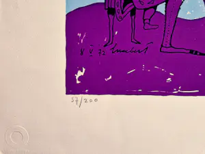 Lucebert - grote in beperkte oplage gemaakte kleuren zeefdruk "het Offer" gesigneerd kaufen? Bieten Sie von 68!