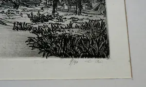Gerard van Rooy - ets: Bij de Vecht (Oud Zuilen) - 1972 kopen? Bied vanaf 50!