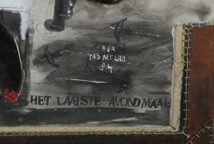 Herman Lutje Schipholt - Gemengde techniek, Het laatste avondmaal - Ingelijst kopen? Bied vanaf 50!