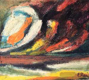 Erwin de Vries - C4725-6, Abstracte voorstelling verkocht voor € 150!