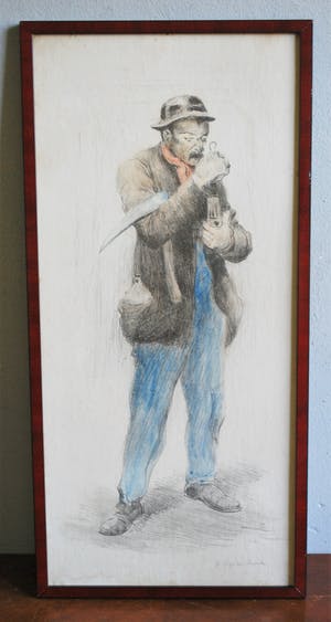 Herman Heijenbrock - Mijnwerker: handgesigneerd/gekleurd &Toorop's ijzergieter kopen? Bied vanaf 65!