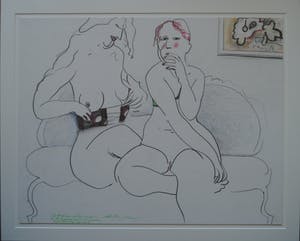 Ad Willemen - 2 meisjes in St. Maulvis ...... gesigneerde tekening kopen? Bied vanaf 100!