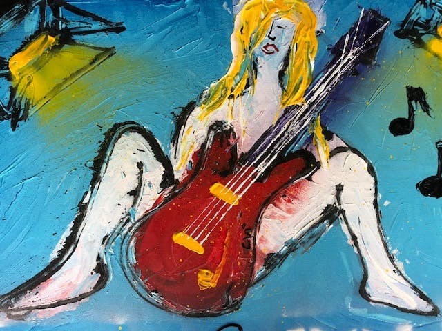 Niet of onleesbaar gesigneerd - Heel groot street art schilderij gesigneerd CVI - Rock & Roll  kopen? Bied vanaf 1!