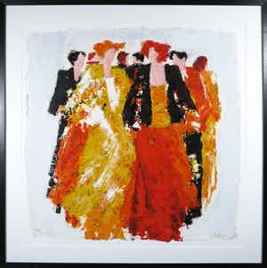 Wil Willemsen - Zeefdruk op geschept papier, Entree - Ingelijst (Groot) verkocht voor € 60!