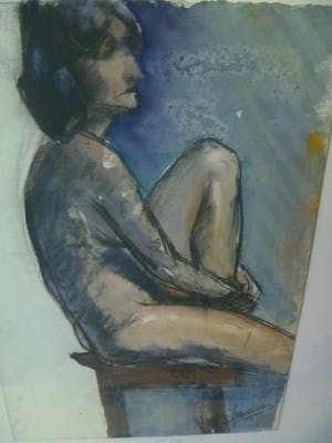 Jan van der Veer - fraai licht erotisch werk van naakte dame kopen? Bied vanaf 39!