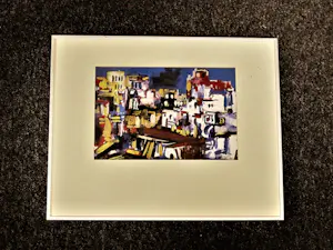 Jelle Hoogstra - Mooie expressionistische 1994 Gouache "stadsgezicht" profess. ingelijst kopen? Bied vanaf 73!