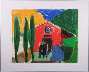 Cees Dolk - Zeefdruk, Roerend en onroerend 8 - Ingelijst verkocht voor € 50!