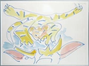 Anton Vrede - Gemengde techniek op papier, Zonder titel - Ingelijst kopen? Bied vanaf 1!