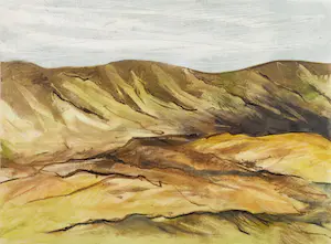 Liz Strick - Monotype, North Yorkshire Moors - Ingelijst kopen? Bied vanaf 1!