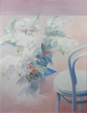 Franscz Witte - Acryl op doek, Verliefde bloemen- Ingelijst kopen? Bied vanaf 1!