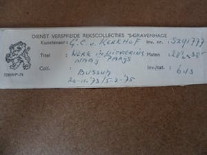 Gerard van Kerkhof - Ingekleurde ets. Titel, "Werk in uitvoering nabij Parijs". kopen? Bied vanaf 20!