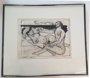 Corneille - Originele houtskool + Hugo Claus handgeschreven gedicht kopen? Bied vanaf 1550!