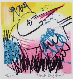 Frank Lengvenius - Zeefdruk, 4x Vogels kopen? Bied vanaf 20!