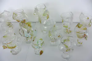 Yvon Trossèl - Prachtige 16-delige set van unieke drinkglazen en een kan kopen? Bied vanaf 225!