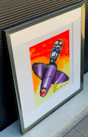 Herman Brood - Ingelijste zeefdruk: Vliegtuig kopen? Bied vanaf 350!