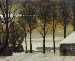 Jac Zwijsen - Hollands winterlandschap - Olieverf op paneel kopen? Bied vanaf 30!