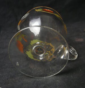 Niet of onleesbaar gesigneerd - Henkelbecher des Biedermeier aus Glas, um 1850, handbemalt kopen? Bied vanaf 1!