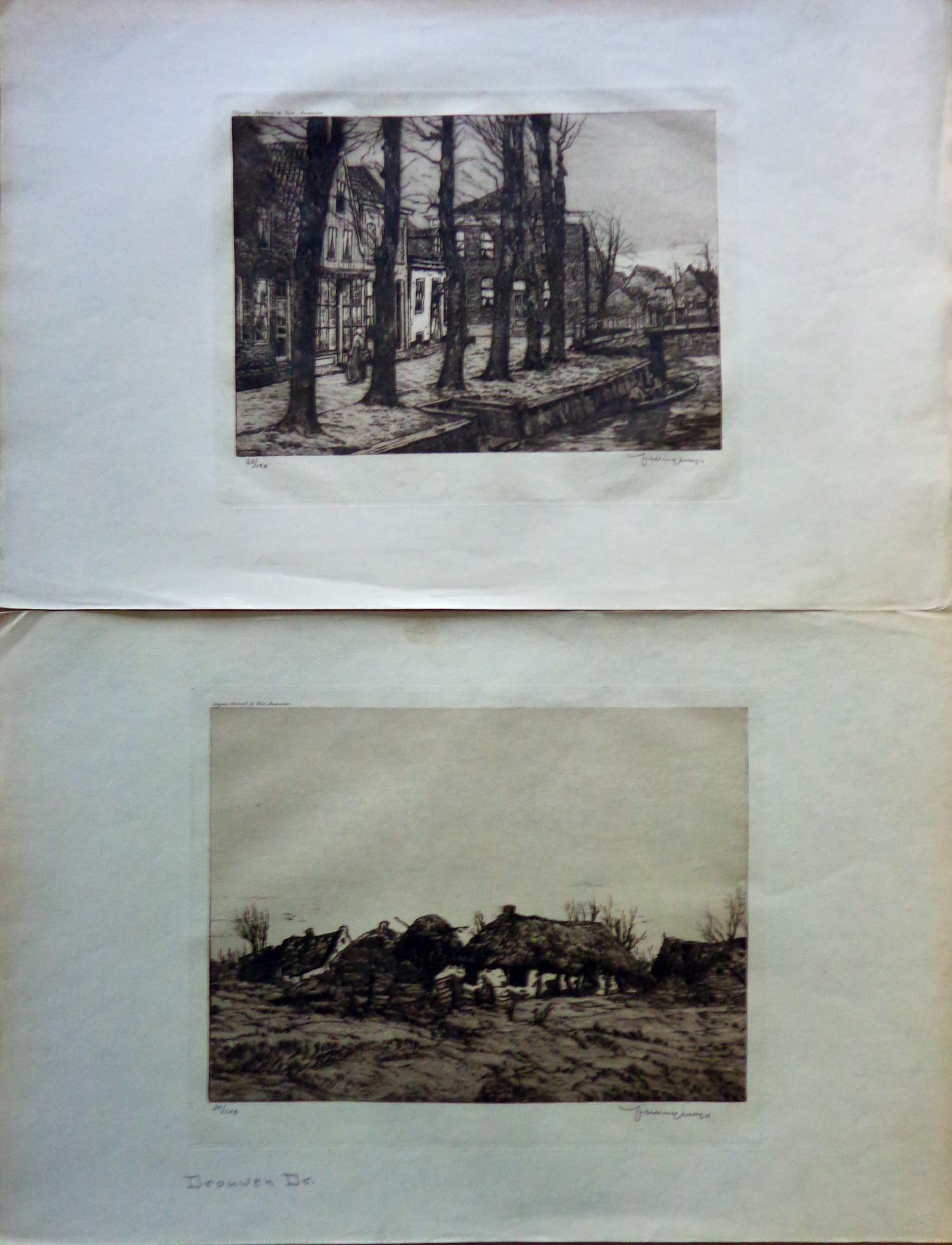 Hendrik Weegewijs - LOT VAN 2 WERKEN / ZW-W ETS / 32x50cm / SIG kopen? Bied vanaf 25!