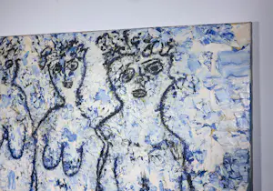 Angelos Tassopoulos - Olieverf op doek, Compositie met drie figuren - Zeer groot kopen? Bied vanaf 600!