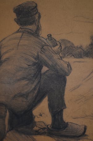 Gerard Krol - Tekening van een boer kopen? Bied vanaf 50!