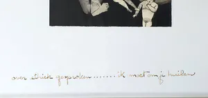 Ans Wortel - Ingelijste gouache met inkt: 'Over ethiek gesproken….' kopen? Bied vanaf 235!