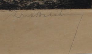 Dirk Baksteen - ets: landschap met boerenschuur - 1923 kopen? Bied vanaf 80!