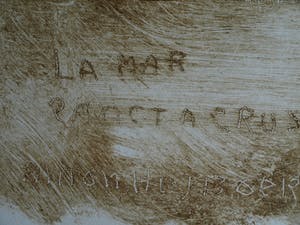 Anton Heyboer - Ets , Zeilschip “La mar”– 48 x 49½ cm – ca. 1985 kopen? Bied vanaf 100!