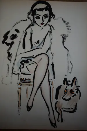 Kees van Dongen - Pochoir - Jeune Femme avec Chien - 1925 kopen? Bied vanaf 1250!