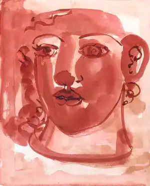 Francesca Zijlstra - Aquarel, Portret verkocht voor € 50!