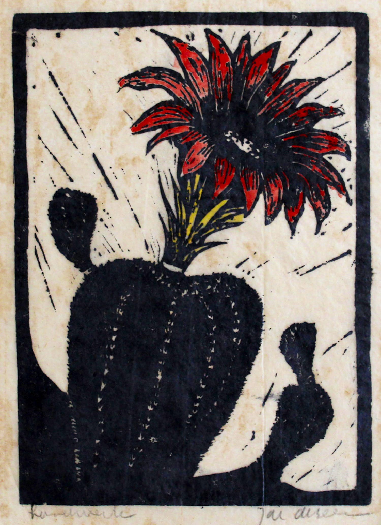 Jac. de Beer - Z.t. (bloeiende cactus) verkocht voor € 75!