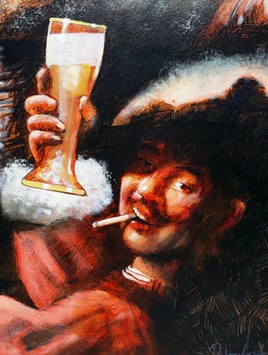 Peter Donkersloot - Rembrandt Mash-Up, acrylverf op doek (groot) kopen? Bied vanaf 150!