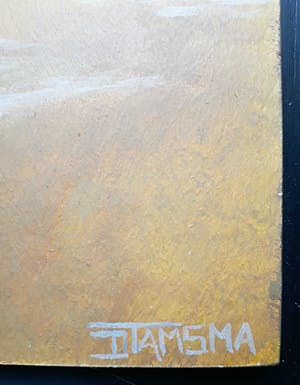 Dieuwke Tamsma - Geometrisch abstracte compositie, acrylverf op paneel (mooi ingelijst) kopen? Bied vanaf 1!