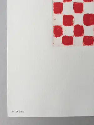JCJ VANDERHEYDEN - handgesigneerde ets - 'Red checkerboard' - 2011 kopen? Bied vanaf 395!