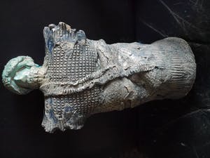 Niet of onleesbaar gesigneerd - krijger in blauw....vrouw kopen? Bied vanaf 10!