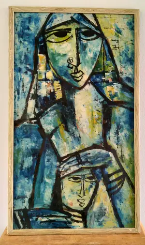 Niet of onleesbaar gesigneerd - A. Charles, 'Moeder en kind', jaren '60 kopen? Bied vanaf 1!