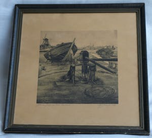 Gijs Voskuyl - Litho, “Jotter van Jaapje van Karel” - gesigneerd & ingelijst - 1949 kopen? Bied vanaf 1!