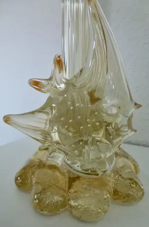 Niet of onleesbaar gesigneerd - Murano Glas - Pair of transparent Vases with Fish (Soliflore) - Glas kopen? Bied vanaf 1!