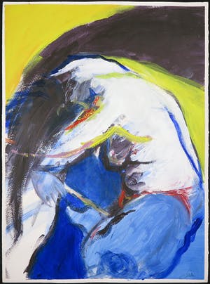 Franscz Witte - Acryl op stevig papier, Zittend naakt kopen? Bied vanaf 1!