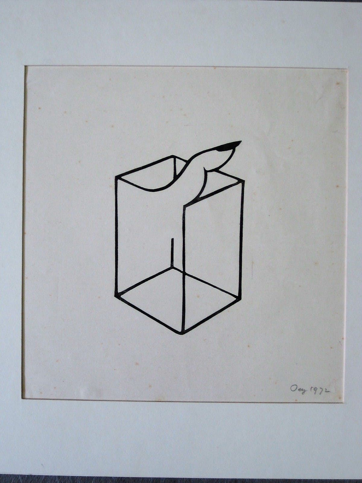 Tjeng Sit Oey - gesigneerde Inkt op papier 1972 "DamesVinger" DADA kopen? Bied vanaf 1!