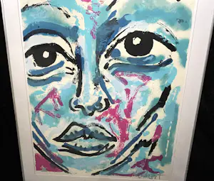 Peter Klashorst - Blue Face kopen? Bied vanaf 170!