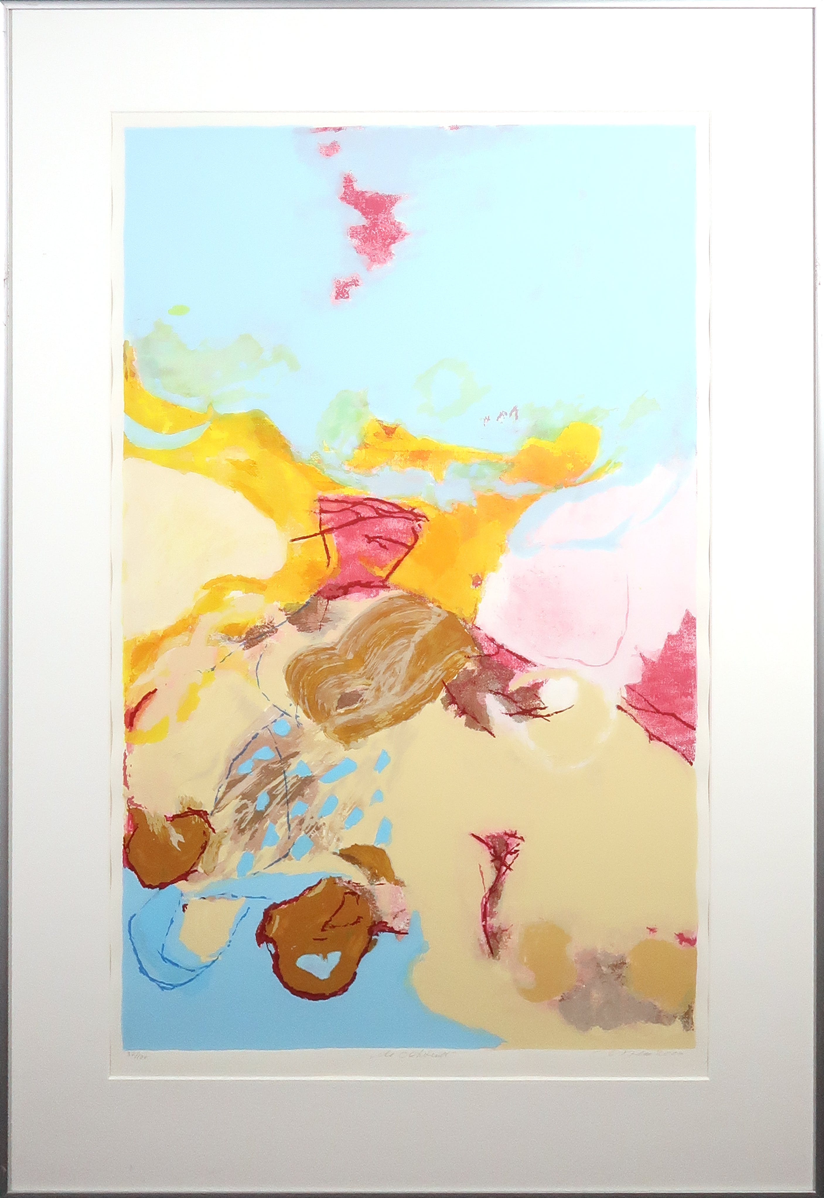 Henk van Vessem - Zeefdruk, De ochtend - Ingelijst verkocht voor € 40!