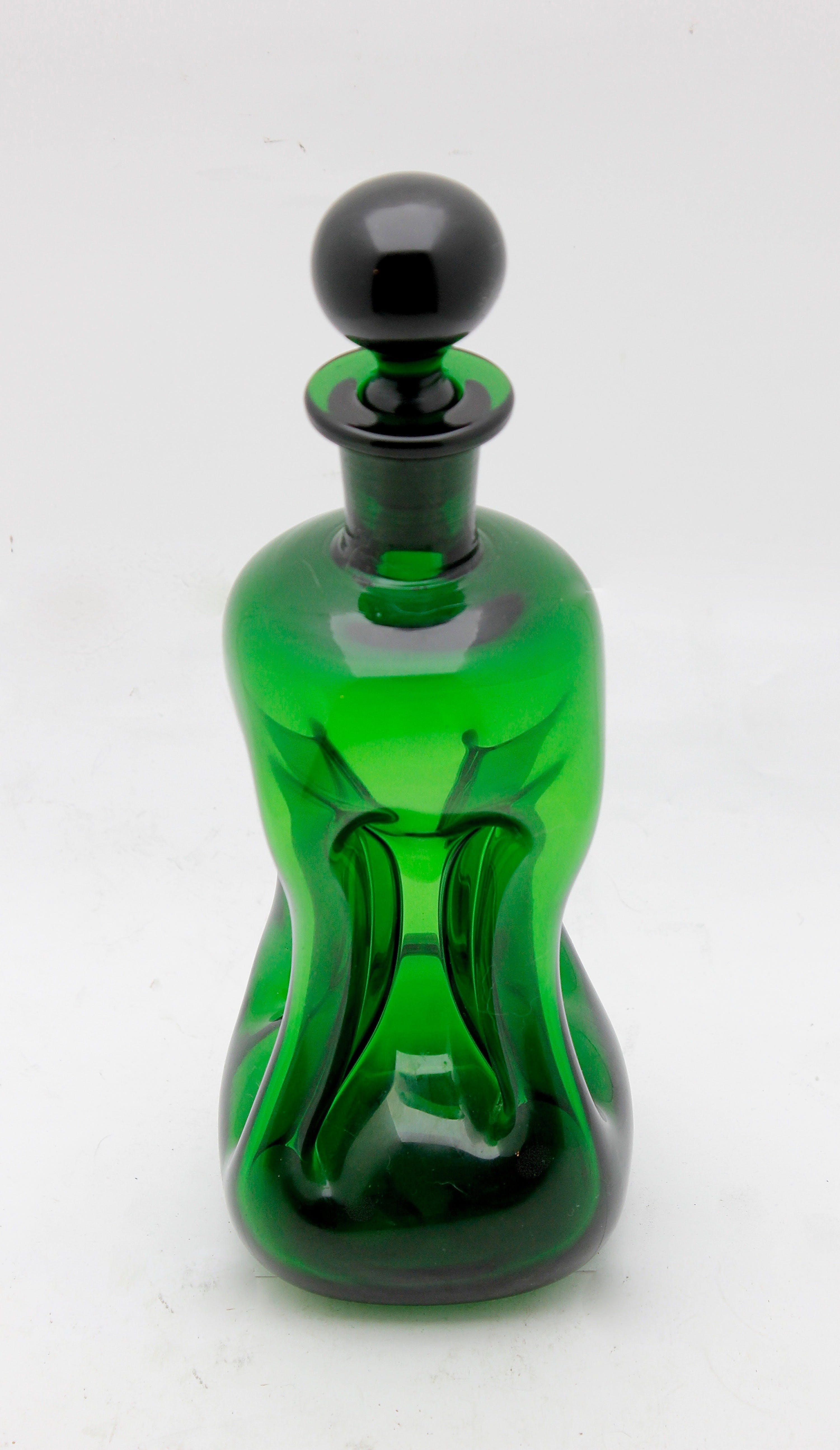 Jacob Eiler Bang - voor Holmegaard - groene 'Kluk Kluk' karaf kopen? Bied vanaf 14!