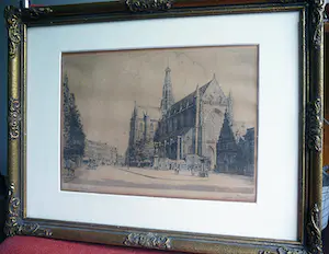 Hendrik Seegers - Grote Markt Haarlem -lijnets circa 1930- kaufen? Bieten Sie von 35!