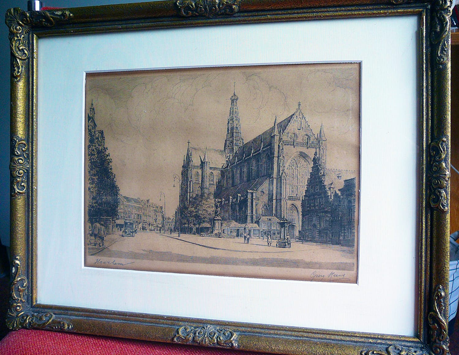 Hendrik Seegers - Grote Markt Haarlem -lijnets circa 1930- kopen? Bied vanaf 35!
