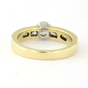 14k bicolour gouden ring met briljant geslepen diamant tot. 0.55ct 5.3 gram kopen? Bied vanaf 710!